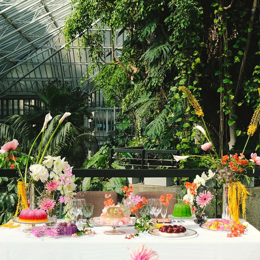 Retro wedding jellies at Barbican Conservatory